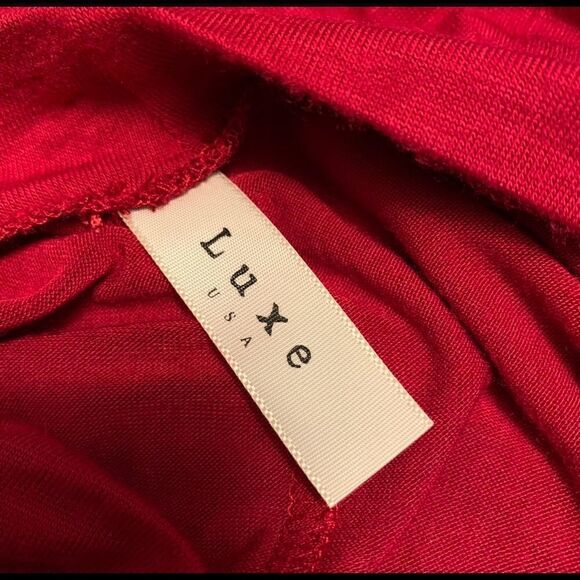 Luxe Red 3/4 Sleeve Mini Dress Sz L - Picture 3 of 6